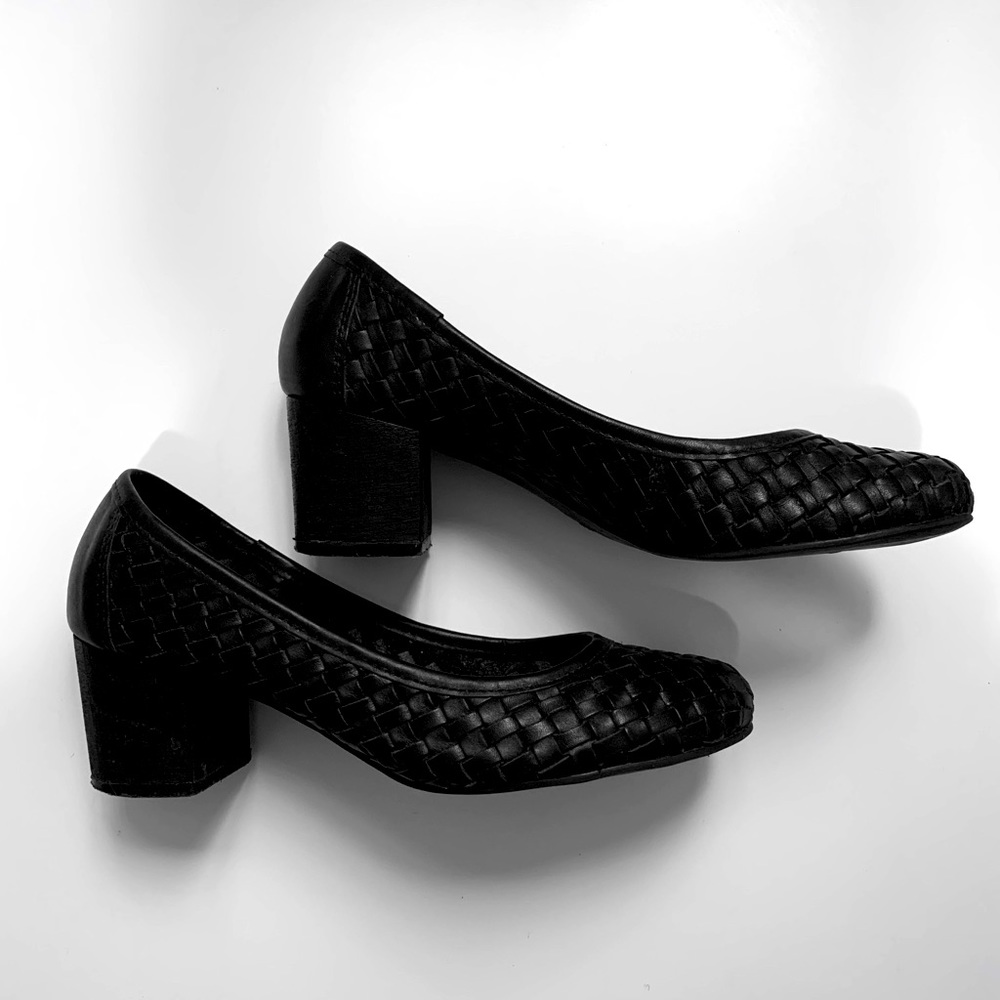 Bottega inspired Genuine Leather Black Heels